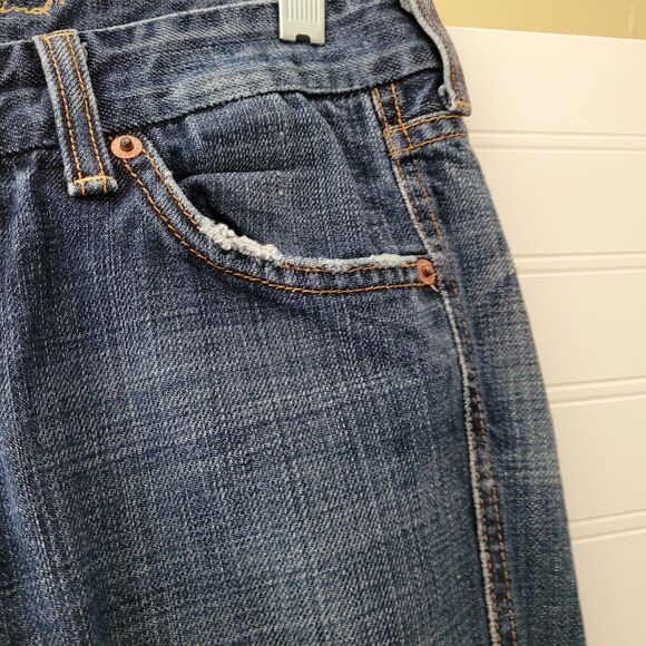 7 For all Mankind Womens Jeans Size 26 A Pocket Red Stitching Dark Wash Bootcut - Picture 5 of 12